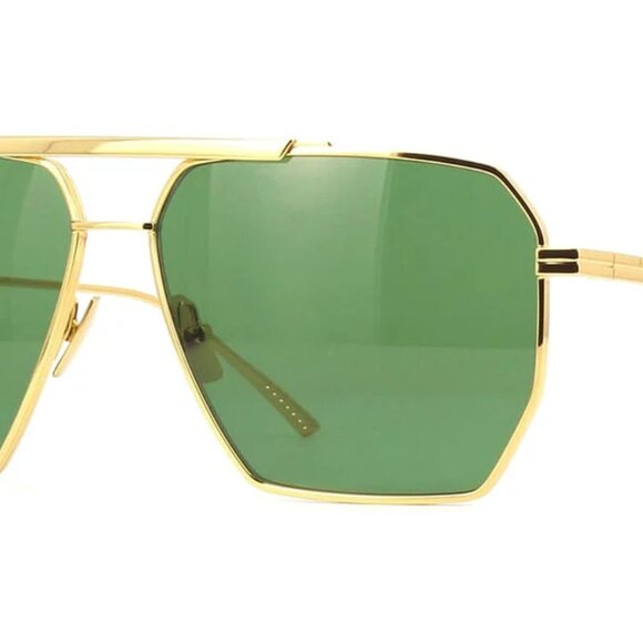 Bottega Veneta Aviator Sunglasses Gold Green BV1012S - Picture 2 of 8